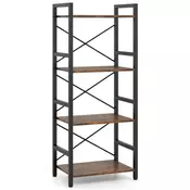 COSTWAY 4-stopenjska regalna enota s kovinskim okvirjem Stojalo za shranjevanje, (5000219559)
