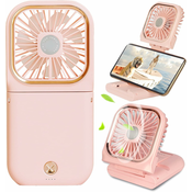 Generic Prenosni ročni ventilator, 3000 mAh, 3 hitrosti, baterijsko napajanje USB, mini majhen ročni ventilator za polnjenje, Power Bank zložljiv tihi hladilni namizni ventilator, (21125994)