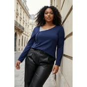 Trendyol Curve Ženska bluza Tbbaw26Af00089, Tamnoplava
