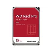 Western Digital WD Red Pro 18 TB 3,5 HDD 7200 RPM 512 MB za NAS