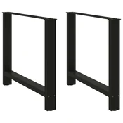 Vidaxl Noge za jedilno mizo črne barve 2 kosa 90 x (72-73) cm jeklo