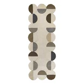 Sivo-bež ročno tkan volnen tekač 80x230 cm Mia Scallop Frame – Flair Rugs