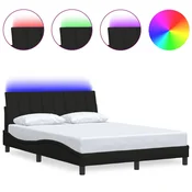 Vidaxl Posteljni okvir brez vzmetnice Hanko črn 140x190 cm blago