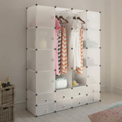 Modularni ormaric s 18 pretinaca bijeli 37 x 146 x 180,5 cm