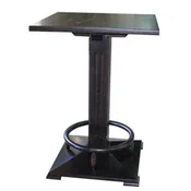 Casa Padrino luxury bar table with footrest black 80 x 80 x H. 110 cm - solid wood bar table