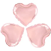 PartyPal Folija baloni SRCE roza zlate barve 23 cm 3 kosi.