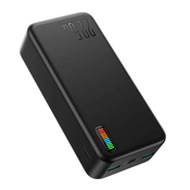 JoyRoom - Power Bank Dazzling Series (JR-QP196) - 2xUSB- Type-C- Micro-USB- LED za preverjanje baterije- 22.5W- 30000mAh - črna