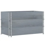 Vidaxl Vrtno korito sivo 100x50 cm trdna borovina