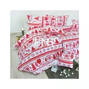 Božična bombažna rjuha Eleonora rdeča EMI, Podaljšan enojni posteljni set vsebuje 1x 140x220 + 1x 70x90