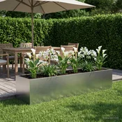 Vidaxl Vrtni lonček Srebrna 280 x 80 x 60 cm Nerjaveče jeklo