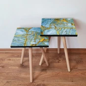Hanah Home 2SHP235 Blue Set 2 stola, Šareni