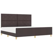 Krevetna konstrukcija Tamno smeda 200 x 200 cm tkanina