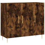 Komoda boja dimljenog hrasta 90 x 34 x 80 cm konstruirano drvo