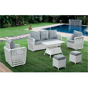 Hanah Home HANAH HOME Vena (1+1+3+Sehpa+2Puf) vrtna sedežna garnitura, (20976290)