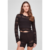 Womens crochet knitted sweater black