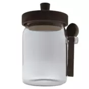 shumee 550 ml STEKLENI KOZAREC Z BAMBUSOVIM POKROVOM IN ŽLICO