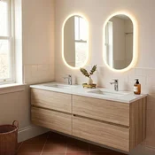 Skye Decor Set kupatilskog ormarica sa umivaonikom i ogledalom, 2 dela, Krem