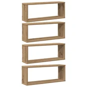 Vidaxl Stenske kockaste police 4 kosi artisan hrast 60x15x23 cm
