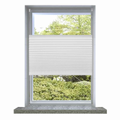 VIDAXL plise harmonika/zavesa (70x125cm), bela