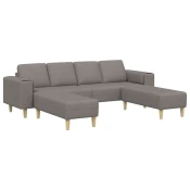 Vidaxl Kavčna garnitura Taupe blago