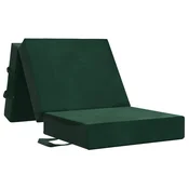 vidaXL Zložljiv kavč postelja 75 x 63 x 45 cm Temno zelena