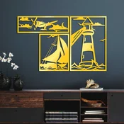 Wallity Zidna dekoracija Lighthouse Trio G, 60 x 40 cm, Zlatne boje