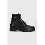 Kožne cipele za planinarenje Calvin Klein Combat Boot Pb Lth za muškarce, boja: crna