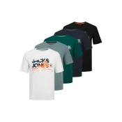 JACK & JONES Majica JJLuke  mornarska / zelena / smaragd / črna / bela