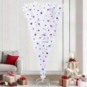 Vidaxl Umestno božično drevo Bela 240 cm PVC in jeklo