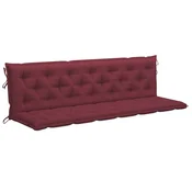 Jastuk za vrtnu klupu boja vina 200x(50+50)x7 cm tkanina Oxford