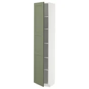 METOD Visoki element s policama, bela/Axstad sivozelena, 40x37x200 cm