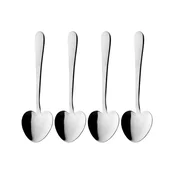 Set of 4 heart-shaped teaspoons, stainless steel, Windsor - Grunwerg