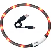Flamingo Visio Light Led ovratnica za pse - črna 70 cm