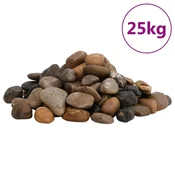 Vidaxl Polirani kamenčki 25 kg mešane barve 2-5 cm