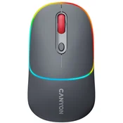 shumee Brezžična miška CANYON MW-22 2-v-1 RGB, siva