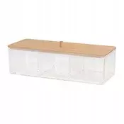 shumee Plastična posoda s predali za nakit in kozmetiko, 23 cm, 1 kos.