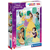 Clementoni - Puzzle Disney princesses 104 - 100 kosov