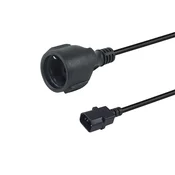 Equip Power Cable - 112106 (produljni kabel za napajanje, C14 na CEE 7/3, crni, 25 cm)