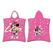 Rožnat bombažen otroški pončo velikost 3-8 let Minnie Sparkle – Jerry Fabrics