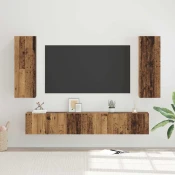 Set TV komoda Zidne 5 pcs Staro drvo Konstruirano drvo