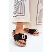 Boto Womens Platform Sandals With Bow And Decorative Brooch Black Lenela