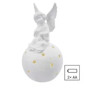 Keramični angel LED, 29 cm, 2x AA, notranje, topla bela