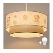 Brilagi- LED deciji luster na sajli BOBO 1xE27/10W/230V, precnik 40 cm, bela/bež/sa motivom medvedica