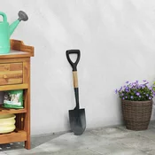vidaXL Lopata Črna 68,5 cm Mocno prevlečena jeklena in trdna lesena