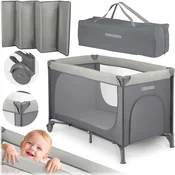 Ricokids Potovalna otroška posteljica + vzmetnica + torba 125 x 65 x 78 cm RK-240 svetlo siva