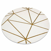 eoshop Koberec okrogel EMERALD exclusive 1013 glamur, eleganten geometrijski krem/zlato ( - Velikost: krog 160 cm)