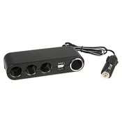 Blow 96-875# Razdelilnik za vžigalnik cigaret 1x vtič/4x vtičnica+usb cs-42 kabel