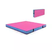 Northix Zložljiva gimnastična podloga 122x122x10 cm roza EPE pena