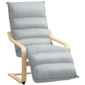 HOMCOM HOMCOM počivalni naslonjač poliester, breza laminat 93–114D x 67Š x 105V cm Svetlo siva, (5000242898)