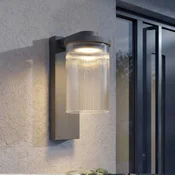 Lucande LED zunanja stenska svetilka Beelia, antracitna, rebrasta - Sodobni - antracit, prozoren - Aluminij